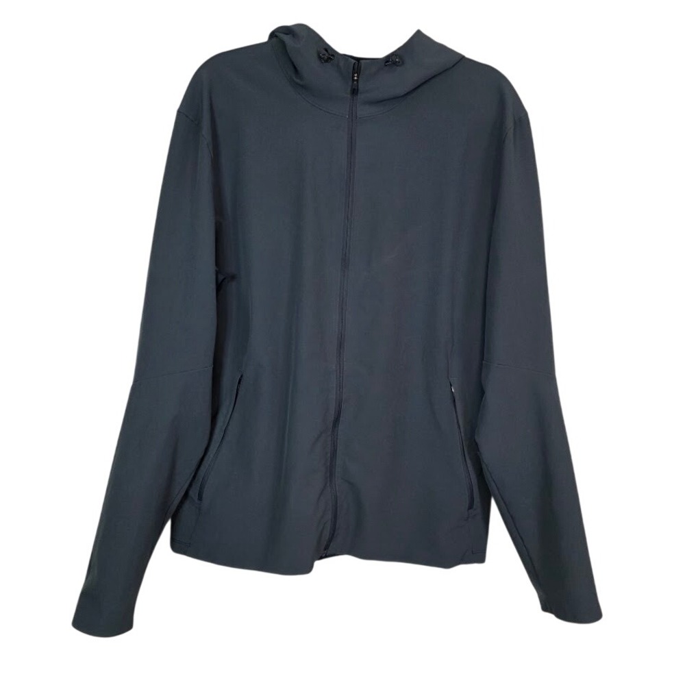 Lululemon Men's XL Warp Lite Active Jacket Iron Blue Full Zip Hooded Hybrid
